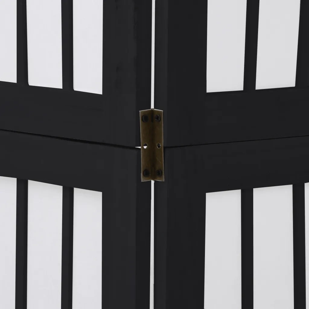 Divisorio Ambienti | Divider per stanze | Paravento 4 Pannelli Nero Legno Massello di Paulownia