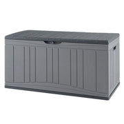 Cassa per patio 300 l contenitore in hdpe impermeabile, Cassa per patio contenitore per attrezzi da giardinaggio Grigio-Casette da giardino