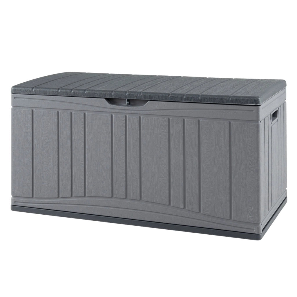 Cassa per patio 300 l contenitore in hdpe impermeabile, Cassa per patio contenitore per attrezzi da giardinaggio Grigio-Casette da giardino