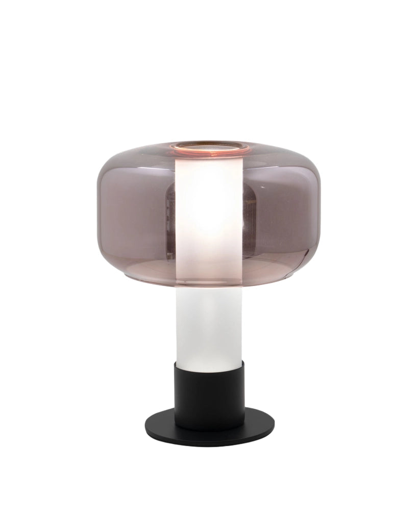Lampada da Tavolo Flick Ametista, Struttura in Metallo e Vetro Borosilicato, Dimmerabile al Tocco, Attacco E14 15W, IP20 - Flick