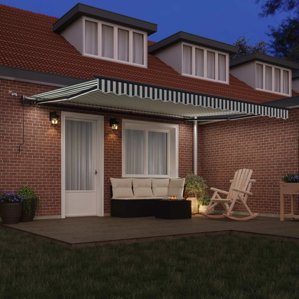 Tessuto per Tenda con Verde e Bianco 450 × 350 cm Poliestere 3331192