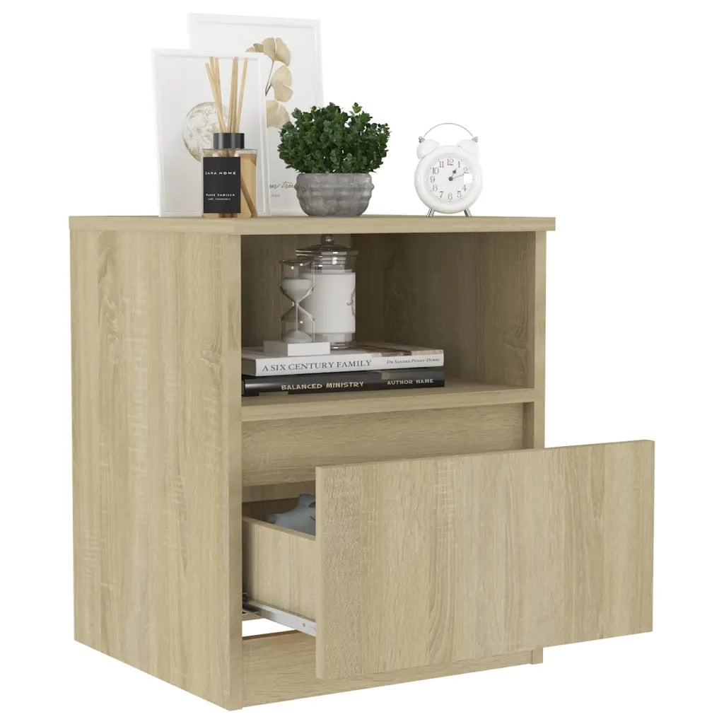 Comodini 2 pz-Set di 2 Tavolino da notte Rovere Sonoma 40x40x50 cm in Legno Multistrato 370270