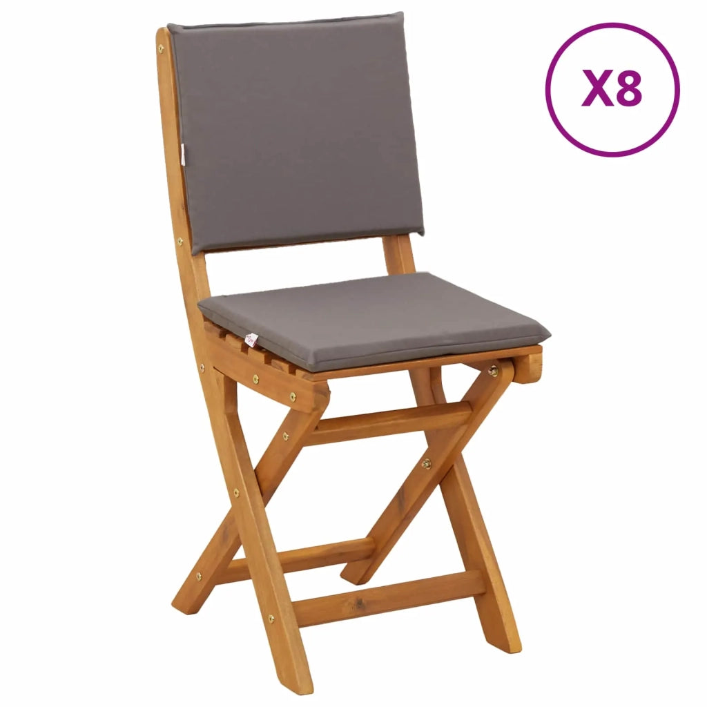 Sedie Bistro da Giardino 8 pcs Grigio Scuro 38 x 46 x 85 cm