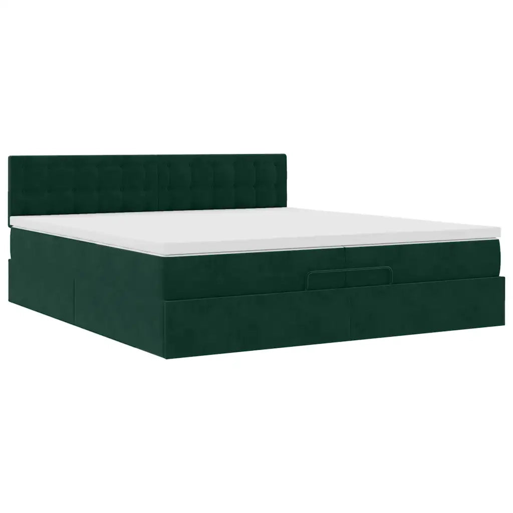 Struttura Letto Pouf con Materassi 200x200 cm Velluto 3312791