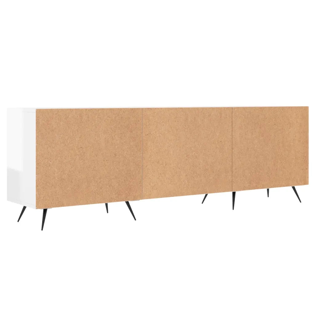 Mobile Porta TV Bianco Lucido 150x30x50 cm in Legno Multistrato 829070