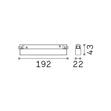Sistema Lineare EGO 7W LED Luce Calda 3000K Finitura Nero Ideal Lux