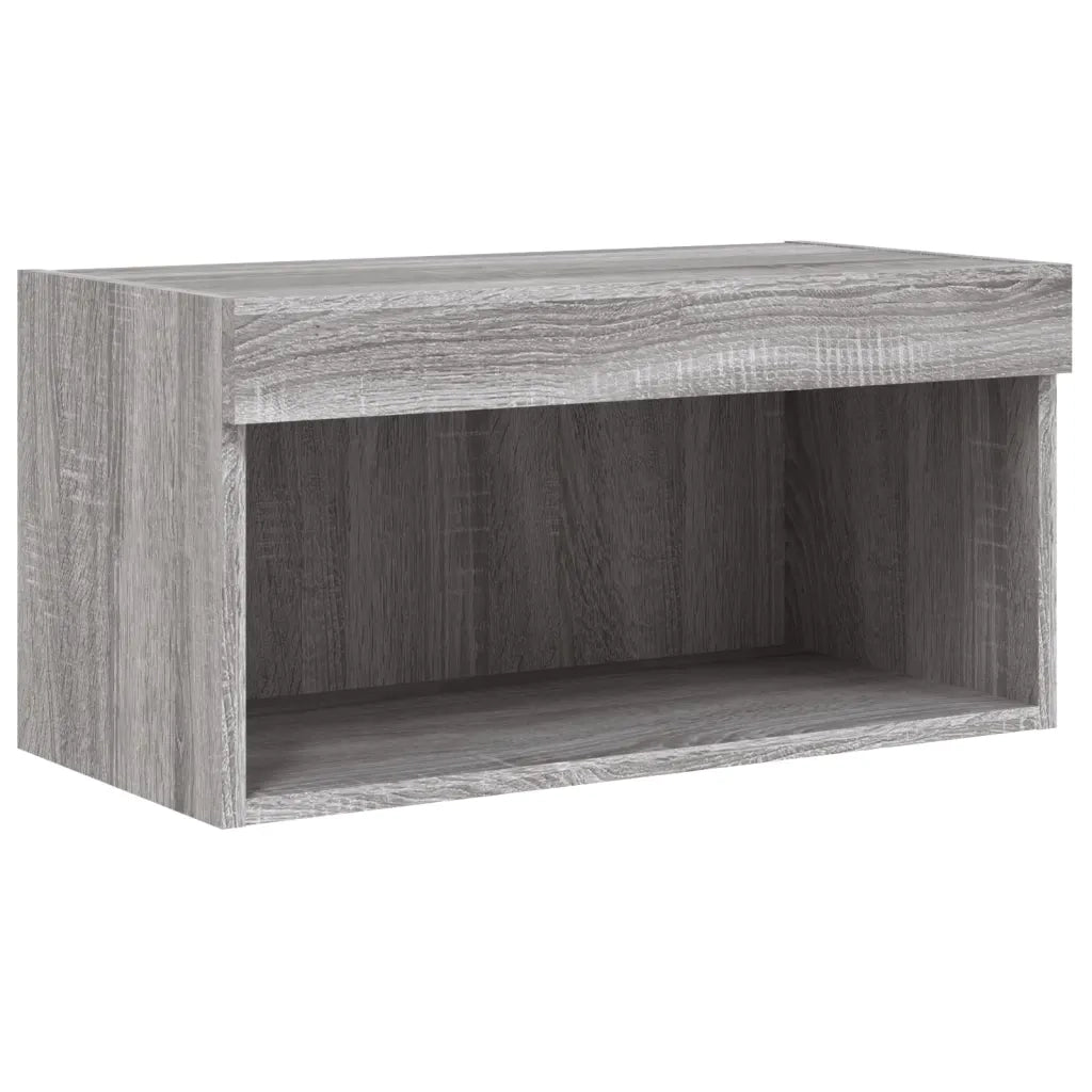 vidaXL Mobili TV a Muro con LED 6pz Grigio Sonoma Legno Multistrato