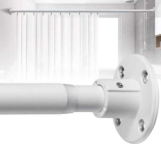 Maniglia per tende estensibile - Senza forare - 70-230 cm - Bianco opaco