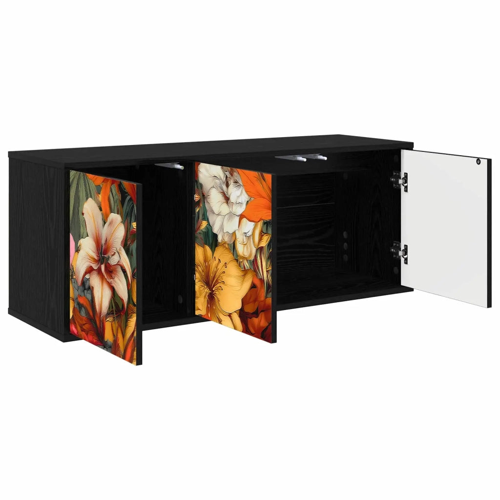 Mobile TV da Parete GENNEP 102 x 33 x 40 cm Rovere Nero 8007162
