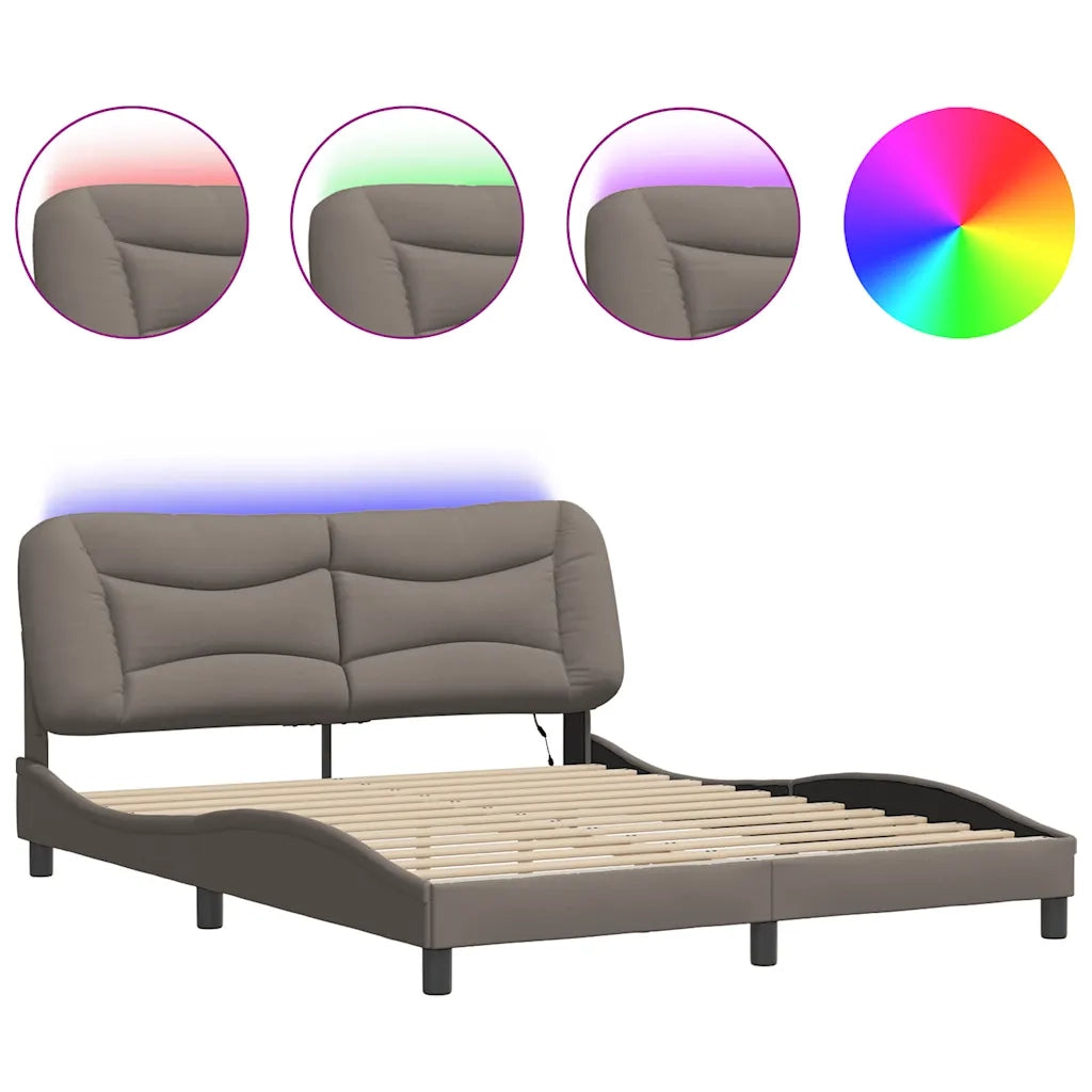Giroletto con Luci LED Tortora 160x200 cm in Tessutocod mxl 116057