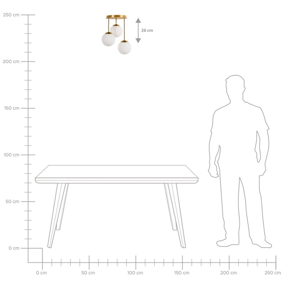 Lampadario a 3 luci con paralume moderno ottone Riana