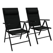 Sedia da giardino pieghevole ¨C zephmum ¨C nera, struttura in metallo, 54x67x108 cm