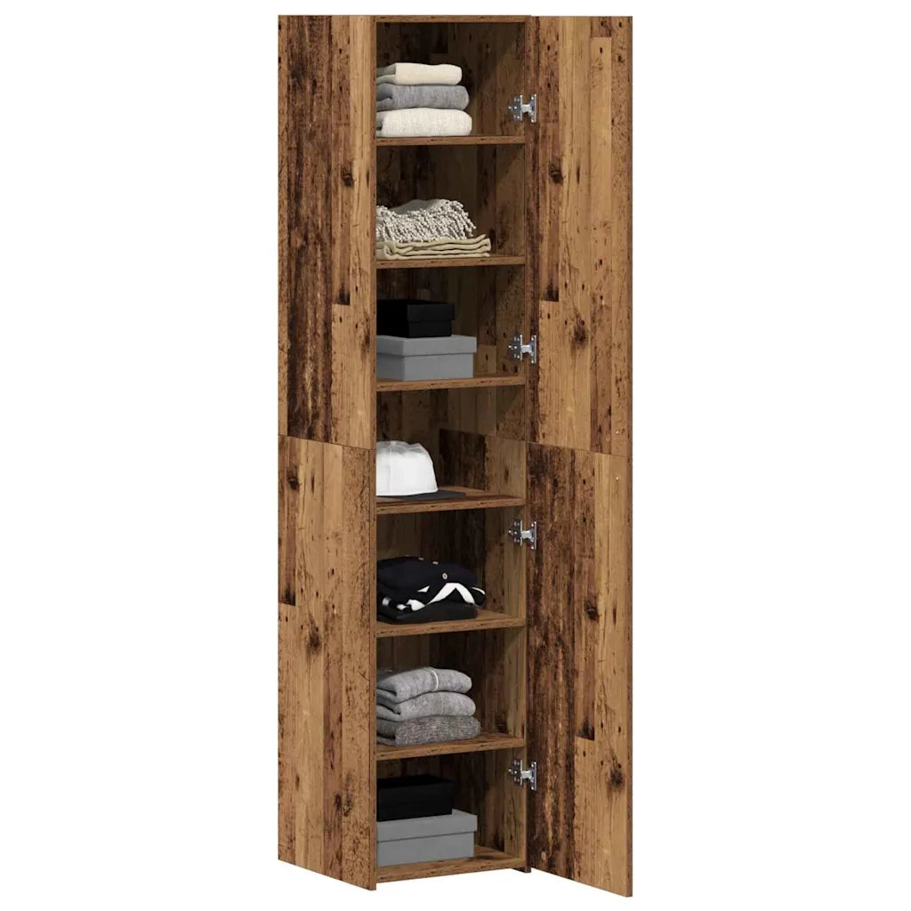 Credenza 2 pz-Set di 2 Buffet-Armadio da cucina Legno vecchio 40 x 42,5 x 185 cm