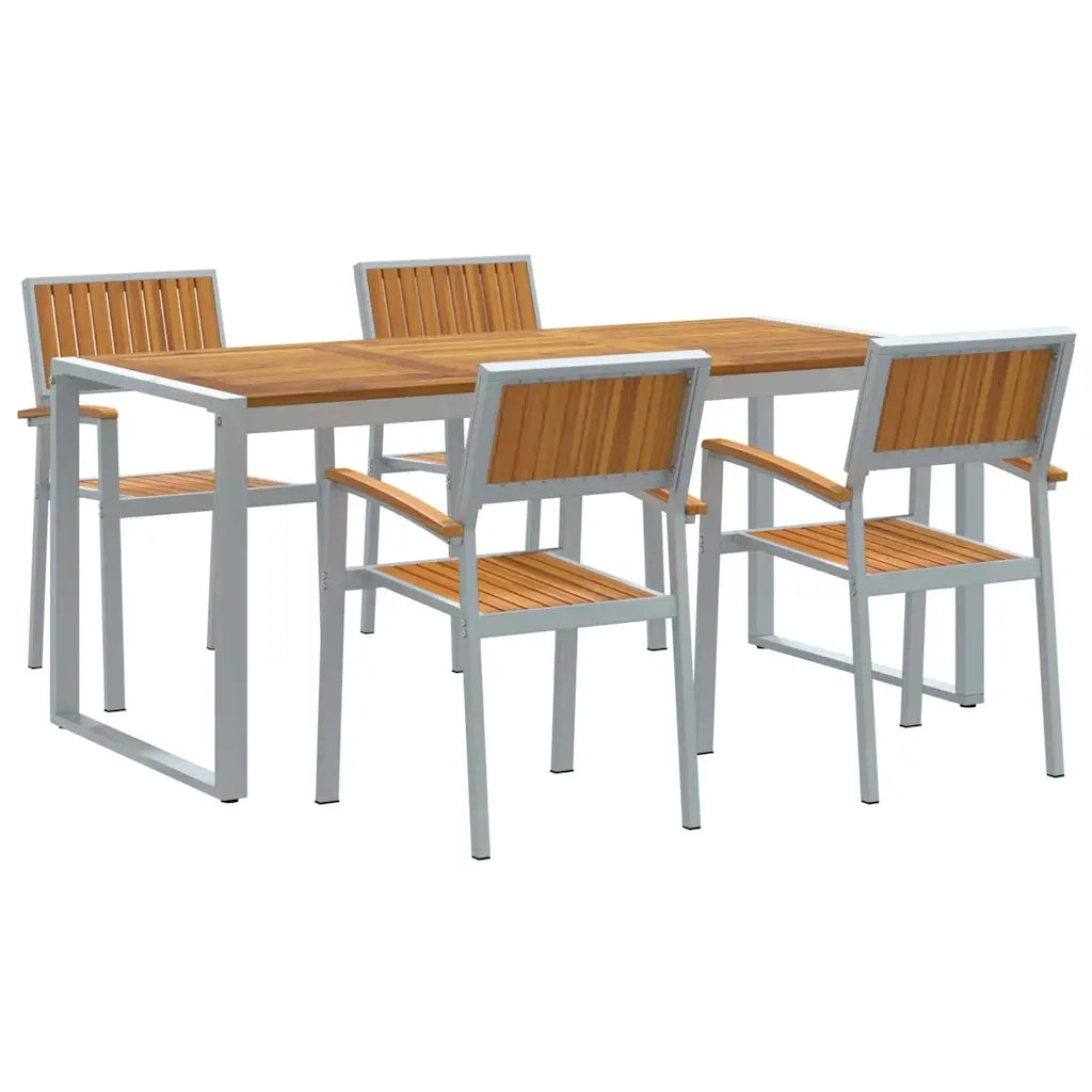 Set da Pranzo per Giardino 5 pcs Grigio 3284371