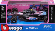 BWT Alpine A524#10 Gasly-1:43, Colore Rosa,Nero,Azzurro,Bburago,Eta 3+