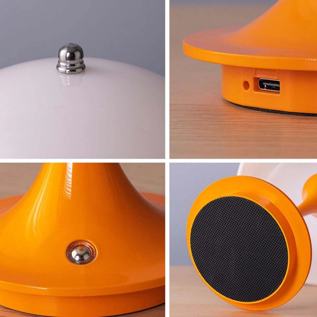 Lampada a fungo LED tattile ricaricabile con porta USB-C per scrivania Arancione Avizar
