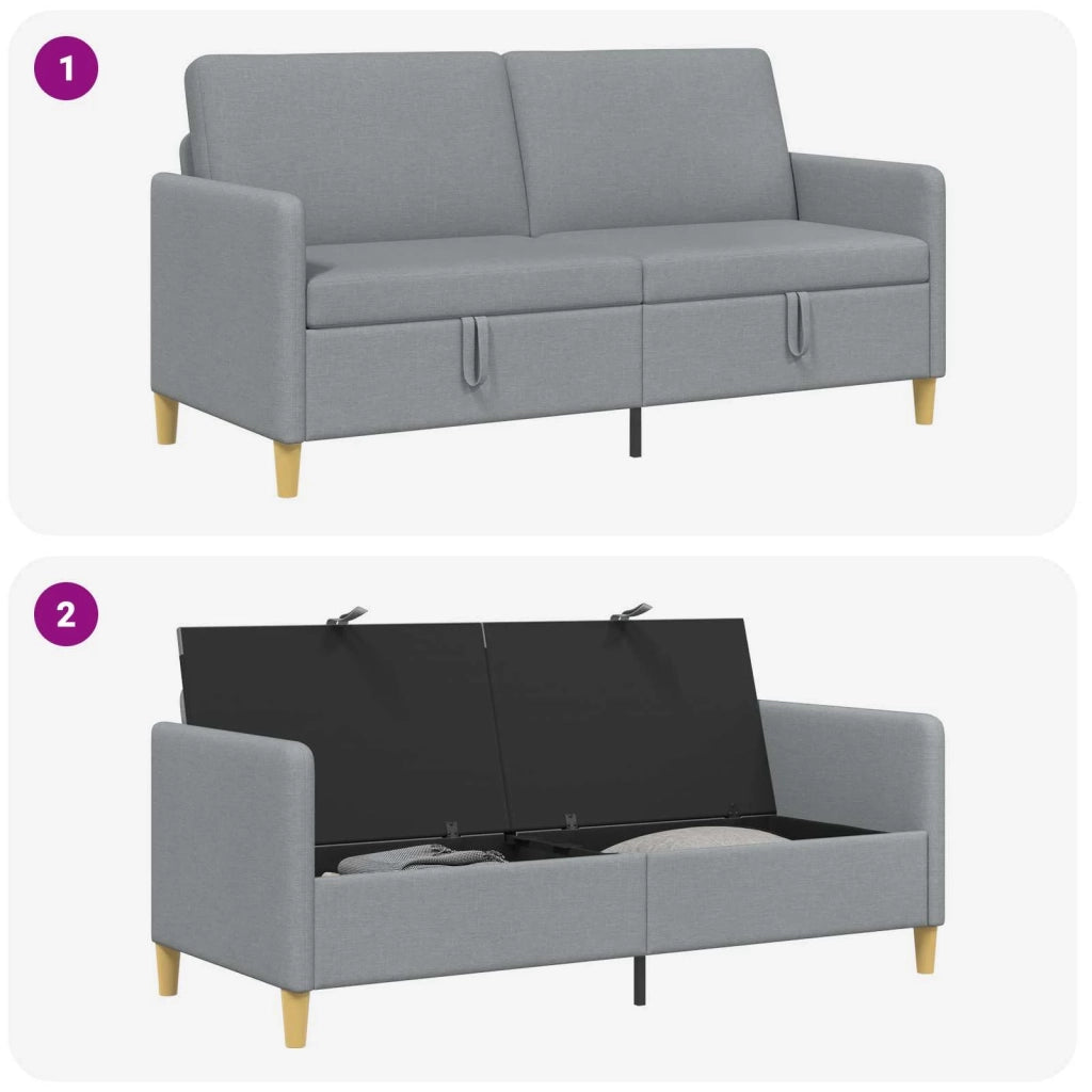 Divano con Storage Grigio Chiaro 172 x 78 x 87 cm Poliestere 42036947