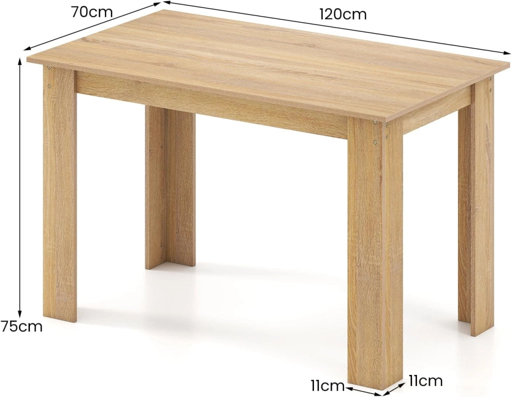 Tavolo da pranzo in legno, tavolo da cucina 120 x 70 cm, tavolo da pranzo rettangolare in legno, per 4-6 persone, tavolo da pranzo, tavolo da pranzo, scrivania, per sala da pranzo, cucina
