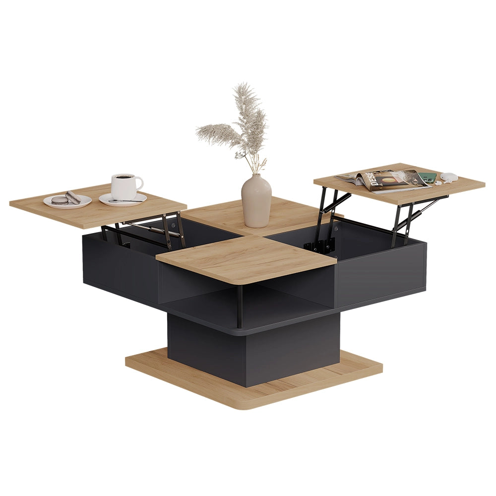 Vicco tavolino soggiorno Antracite 80 x 45 cm con vani portaoggetti