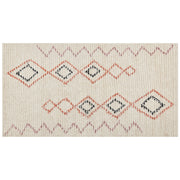 Tappeto beige in cotone 80 x 150 cm rettangolare motivo geometrico soggiorno camera da letto