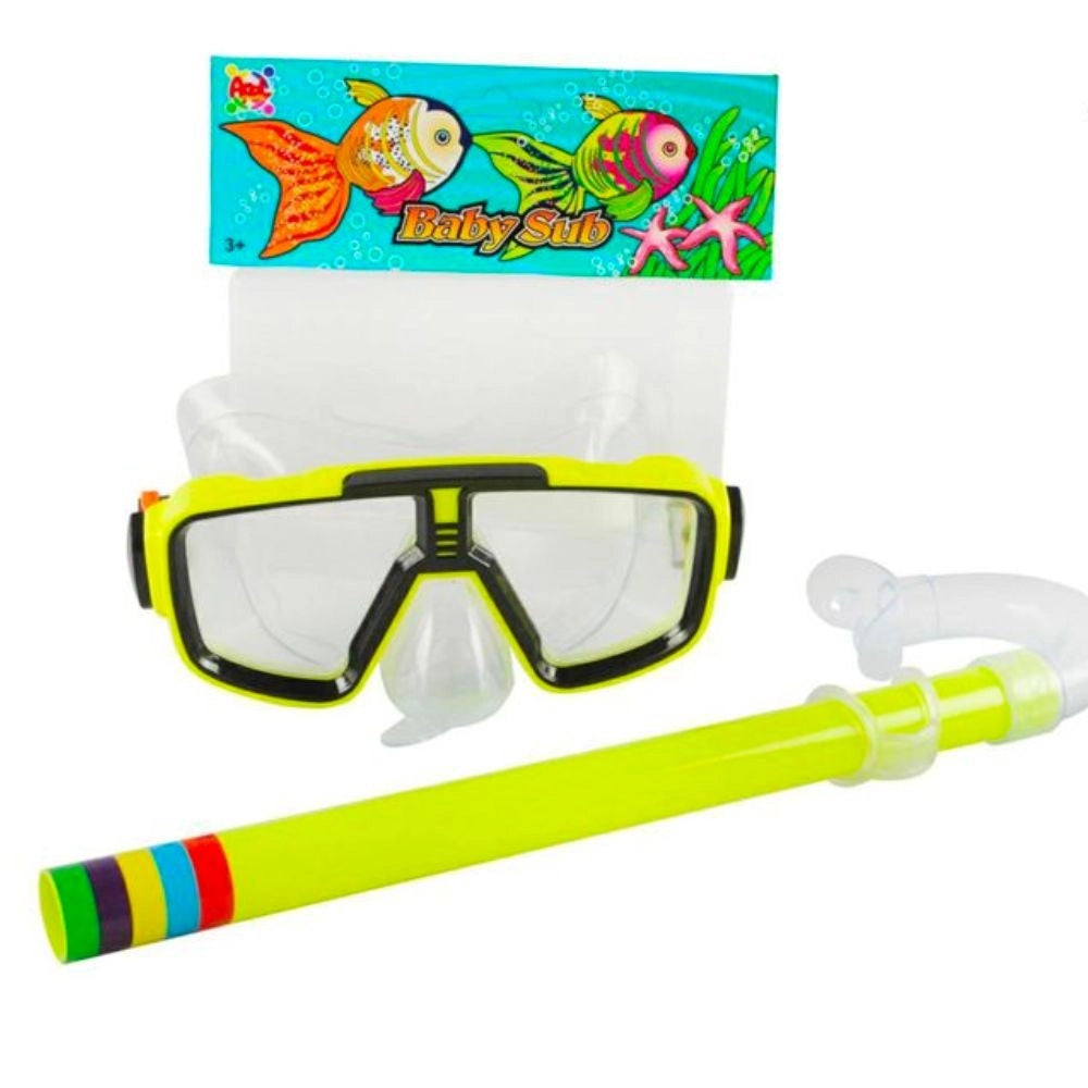 Trade Shop - Maschera Per Bambini Con Tubo Boccaglio Immersioni Mare Piscina Estate Baby Sub -