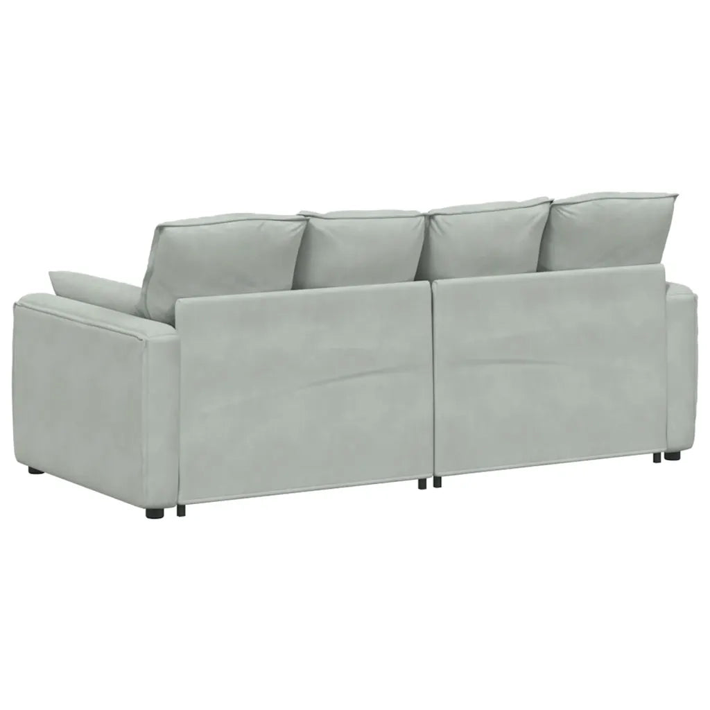 Divano Modulare con Cuscini Grigio Chiaro CFW1043759