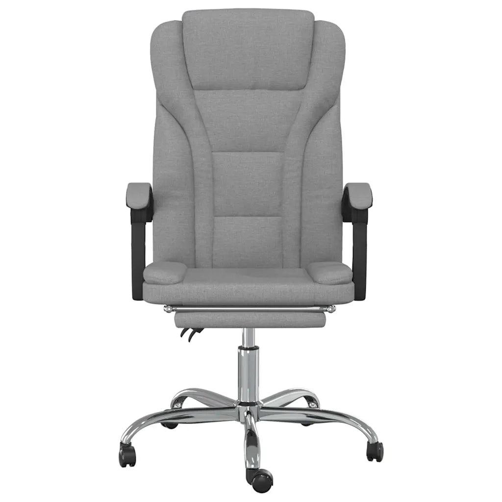 Sedia per studi-Poltrona da Ufficio Reclinabile Grigio Chiaro in Tessuto 999482
