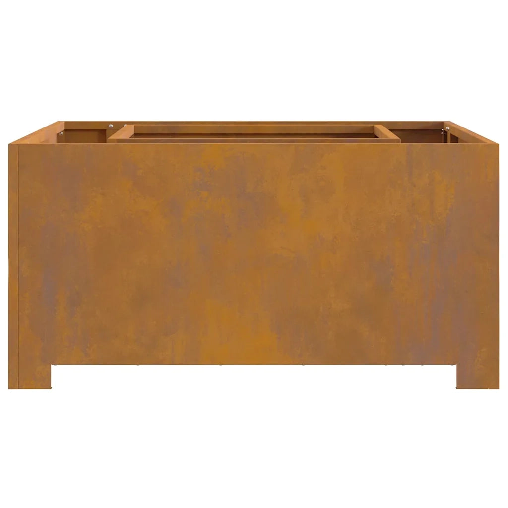 Focolare-Stufa-Camino Marrone 80 x 80 x 40 cm acciaio corten 657249