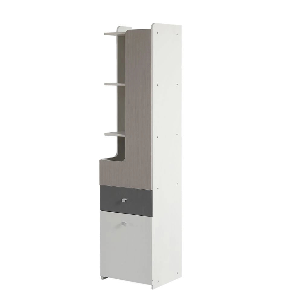 Libreria - Xylo - 140??35??180 cm - Porte ad L con Cassetti Bianco/Noce