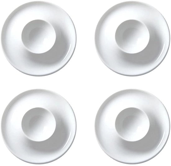 Eierdopjes Keramici - Eierdopjes con Sostegno - Eleganti e Ripiegabili - Bianchi - Eierstandaard per Cucina - Adatti per Colazione -
