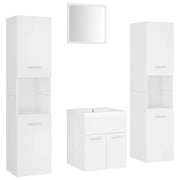 Set Mobili da Bagno | Armadio da bagno Bianco in Legno Multistrato