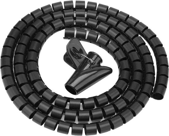 Organizzatore a spirale per cavi - Protezione e organizzazione della connessione - Nero - 3.0m * 16mm.