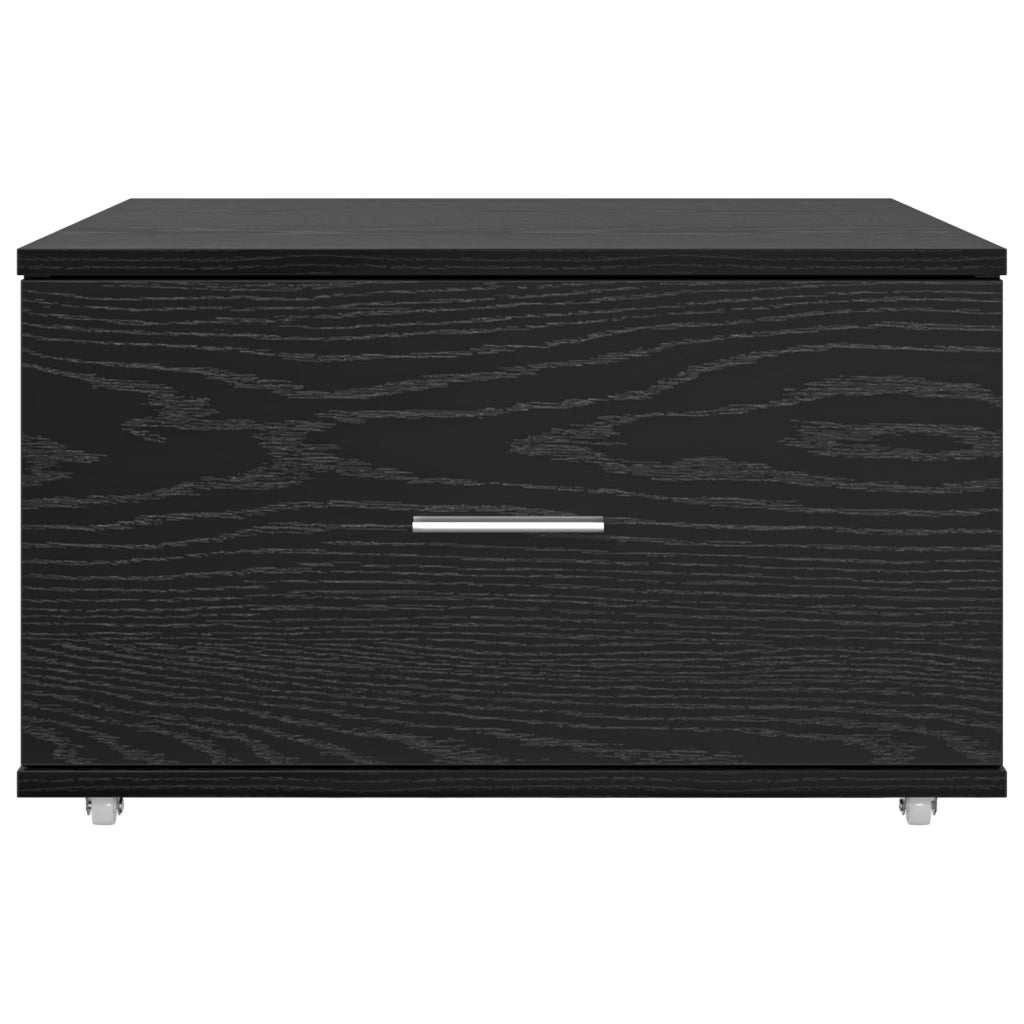 Mobile con Cassetti Rovere Nero Legno Ingegnerizzato Compatto