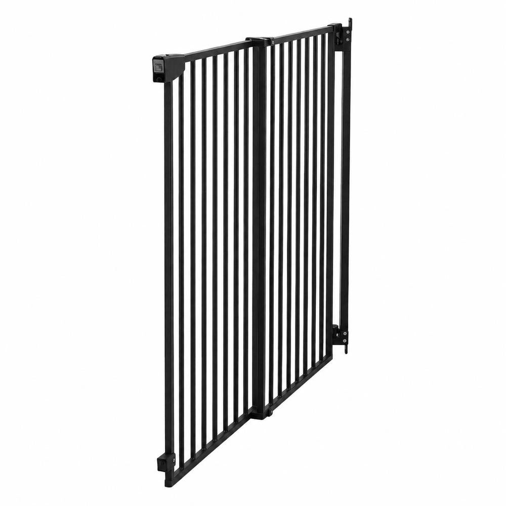 Cancelletto Sicurezza Bambini 778-1210mm Altezza 760mm Nero Senza Barra Inferiore Kit Montaggio Scale Porte
