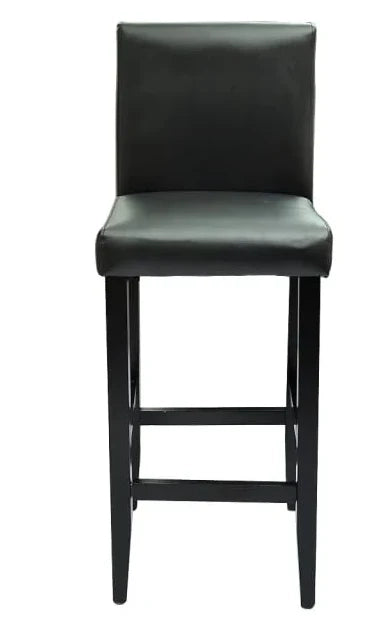 Set di due sgabelli da bar di design con seduta in similpelle nera 1202057