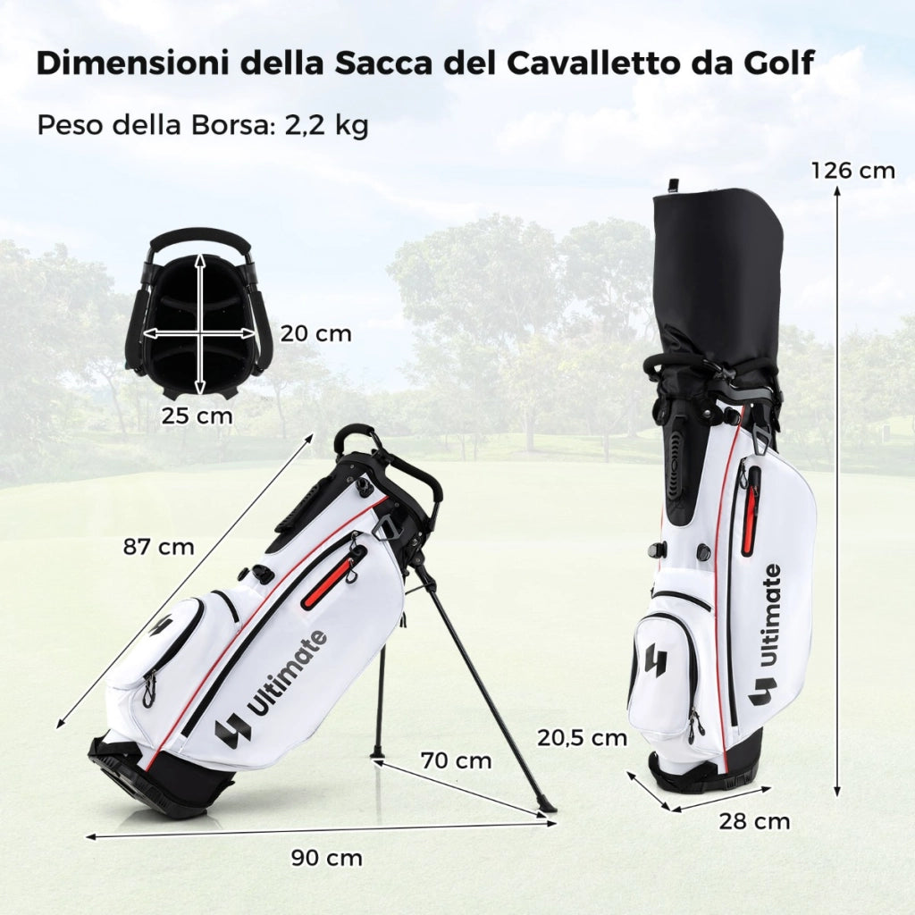 Set completo di mazze da golf da donna con borsa porta mazze, Set completo include driver #1 460CC e ibrido Rosso