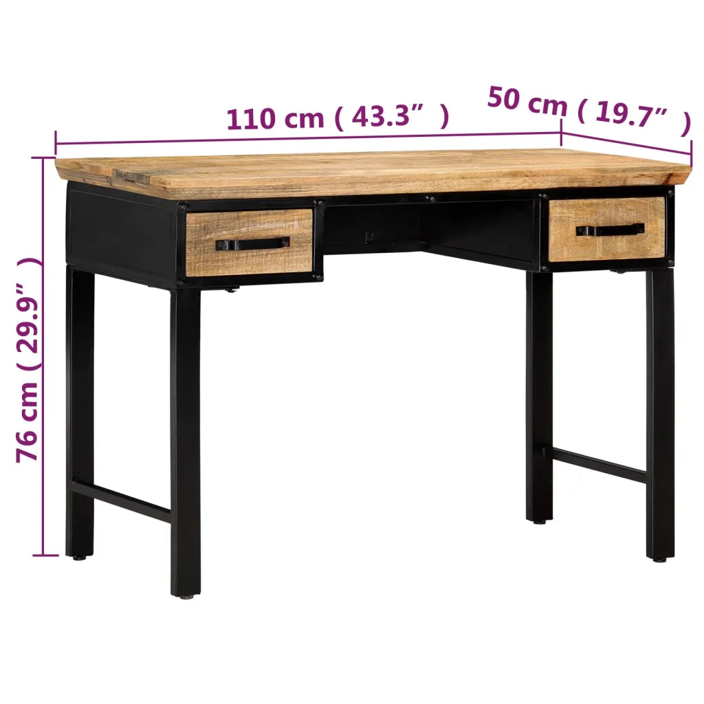 Scrivania 110x50x76 cm in Legno Massello di Mango cod mxl 66899