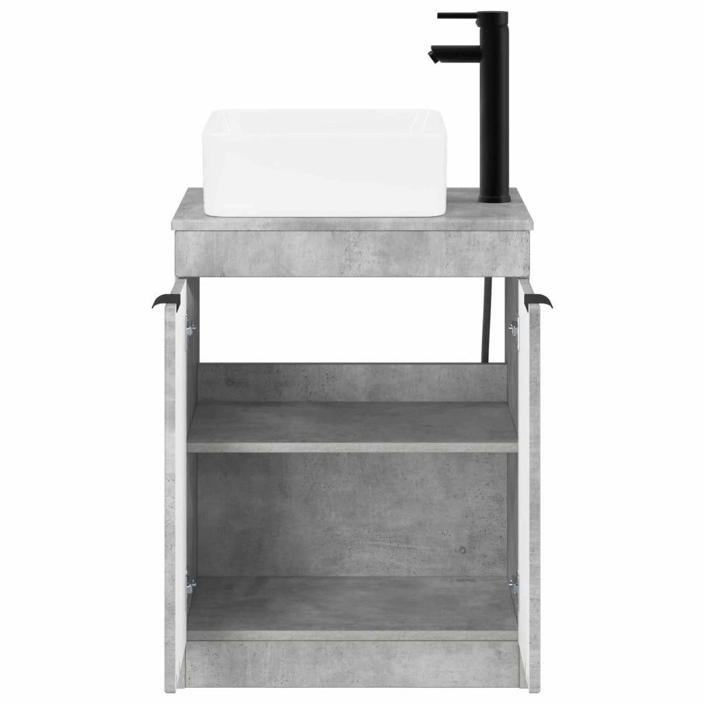 Set di mobili per il bagno Grigio Cemento Legno ingegnerizzato 3404225