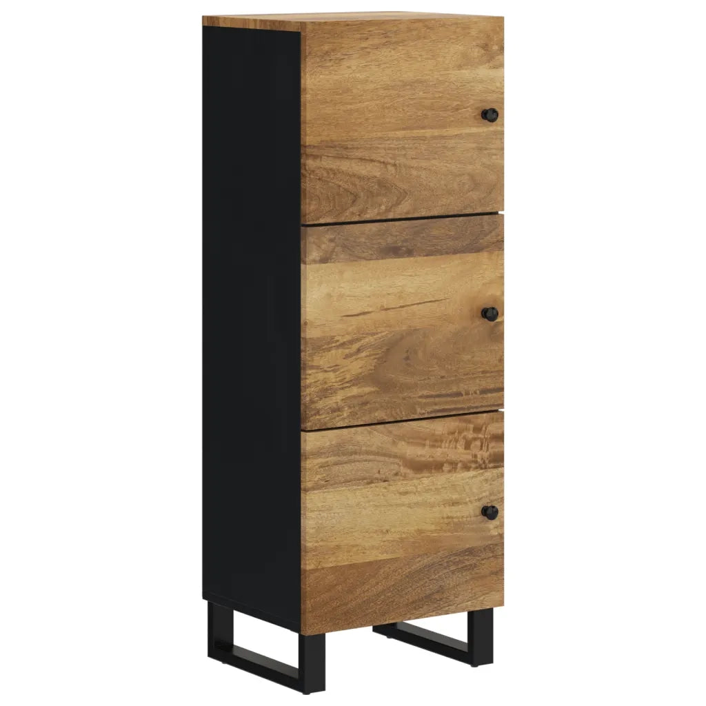 Credenza con 3 Ante 40x33x110 cm Legno Massello Mango e Ferro 352932