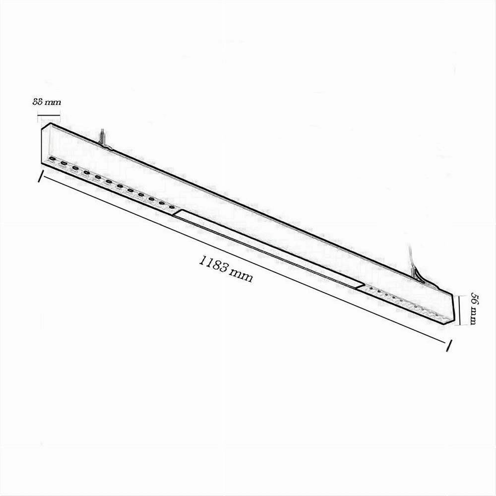 Trade Shop - Lampadario A Sospensione Lineare A Led 42 W Lampada Da Soffitto Minimal A70-n3c -
