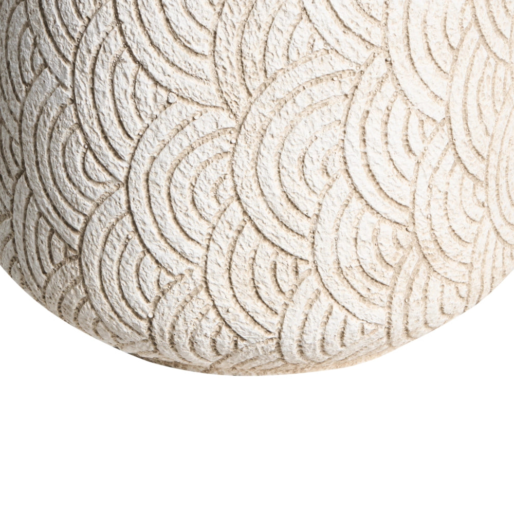 Vaso da fiori beige chiaro in fibra di argilla verniciata per interni ed esterni, rotondo, 31 x 31 x 29 cm alto design moderno soggiorno giardino