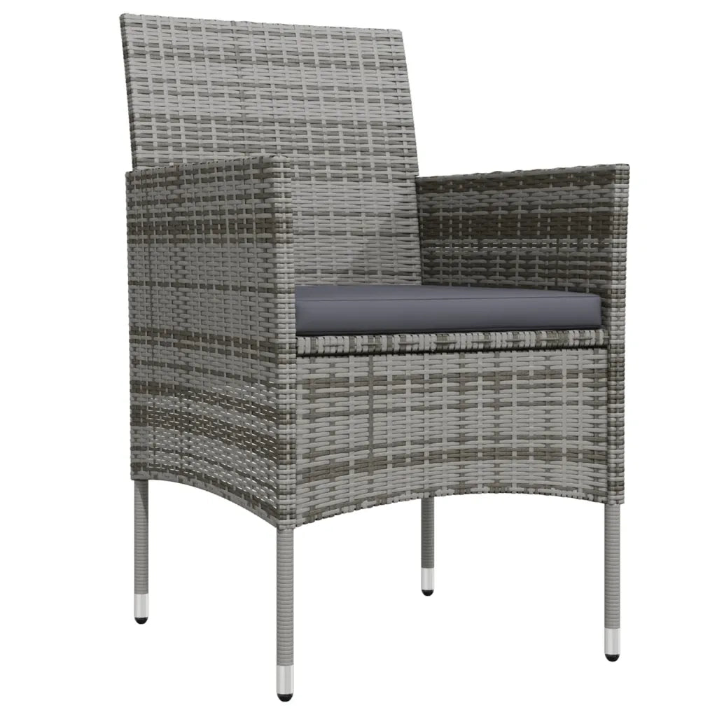 Set da Pranzo da Giardino 5 pz con Cuscini Grigio e Nero 3099312