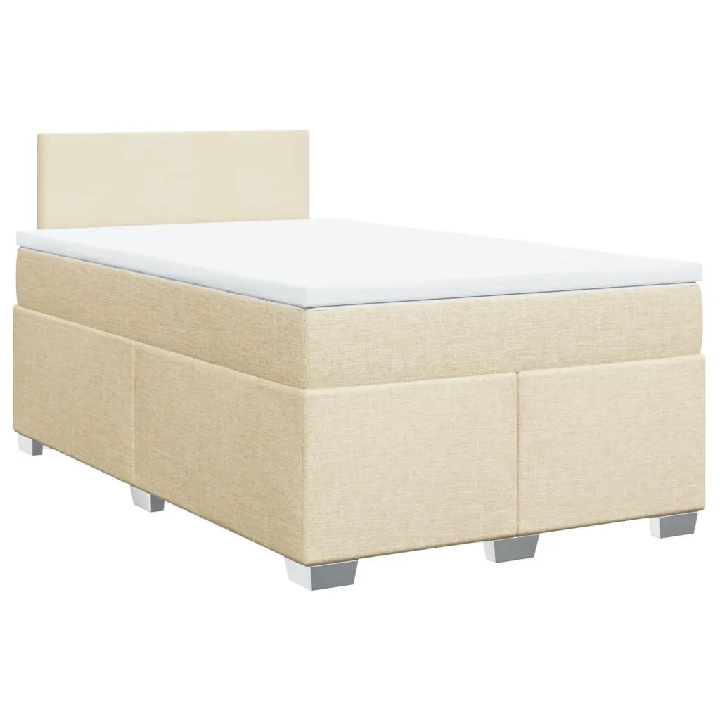 Giroletto a Molle con Materasso Crema 120x190 cm in Tessuto 3285825