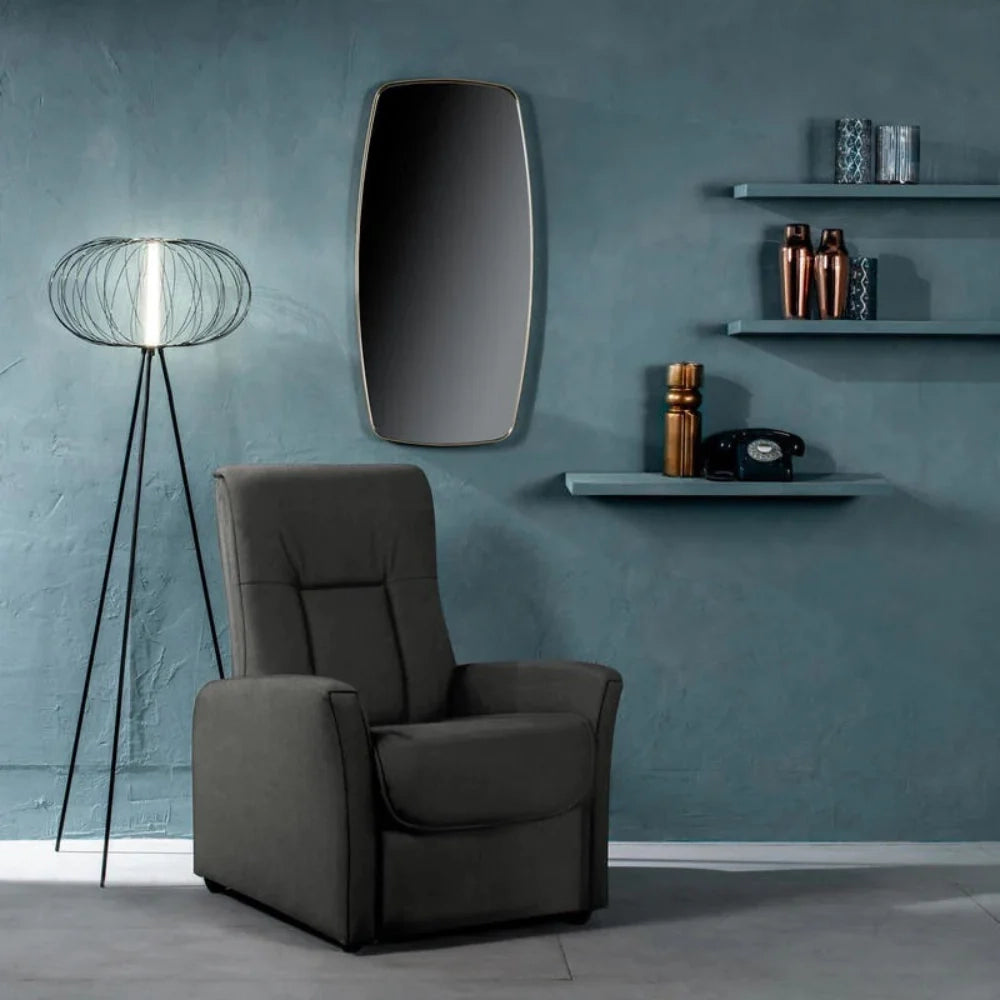 Poltrona reclinabile relax manuale con poggiapiedi Recline in microfibra grigio | Duzzle