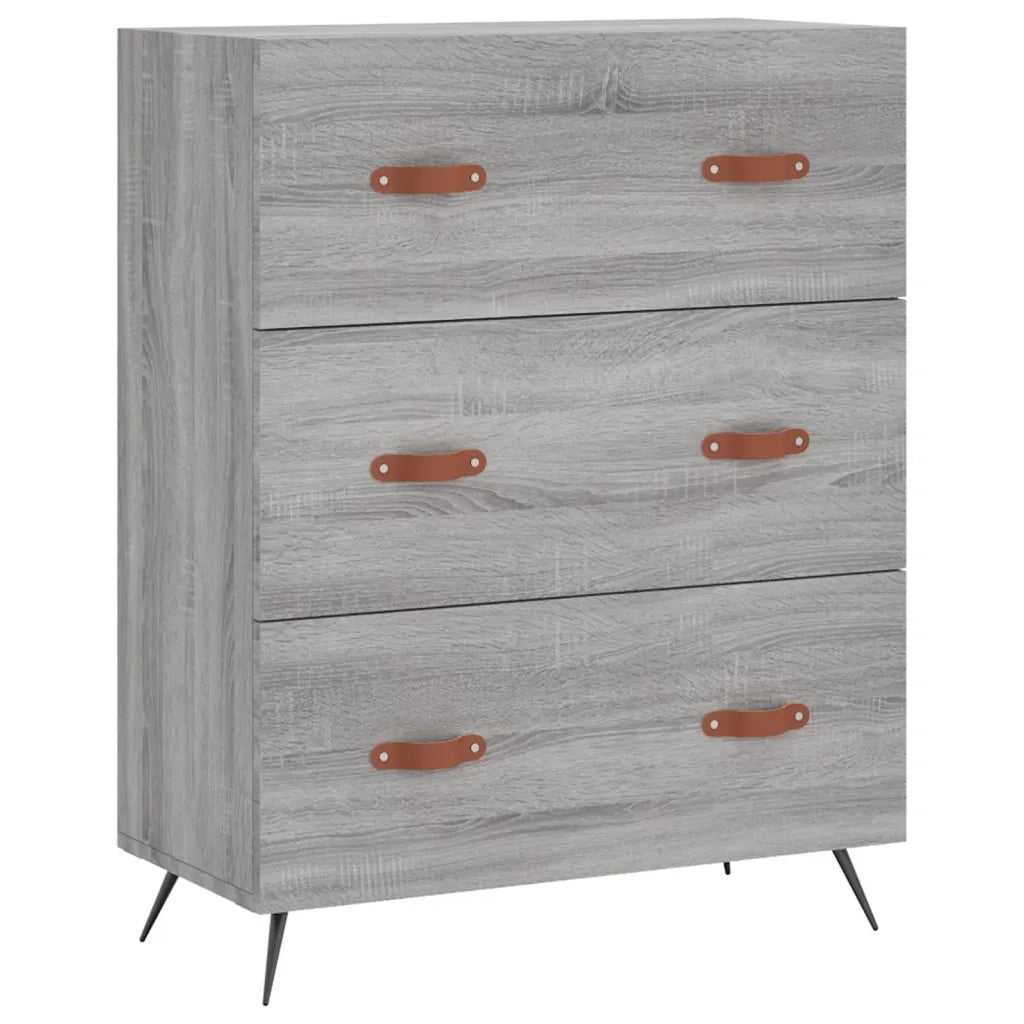 Credenza Grigio Sonoma 69,5x34x180 cm in Legno Multistrato 3195825