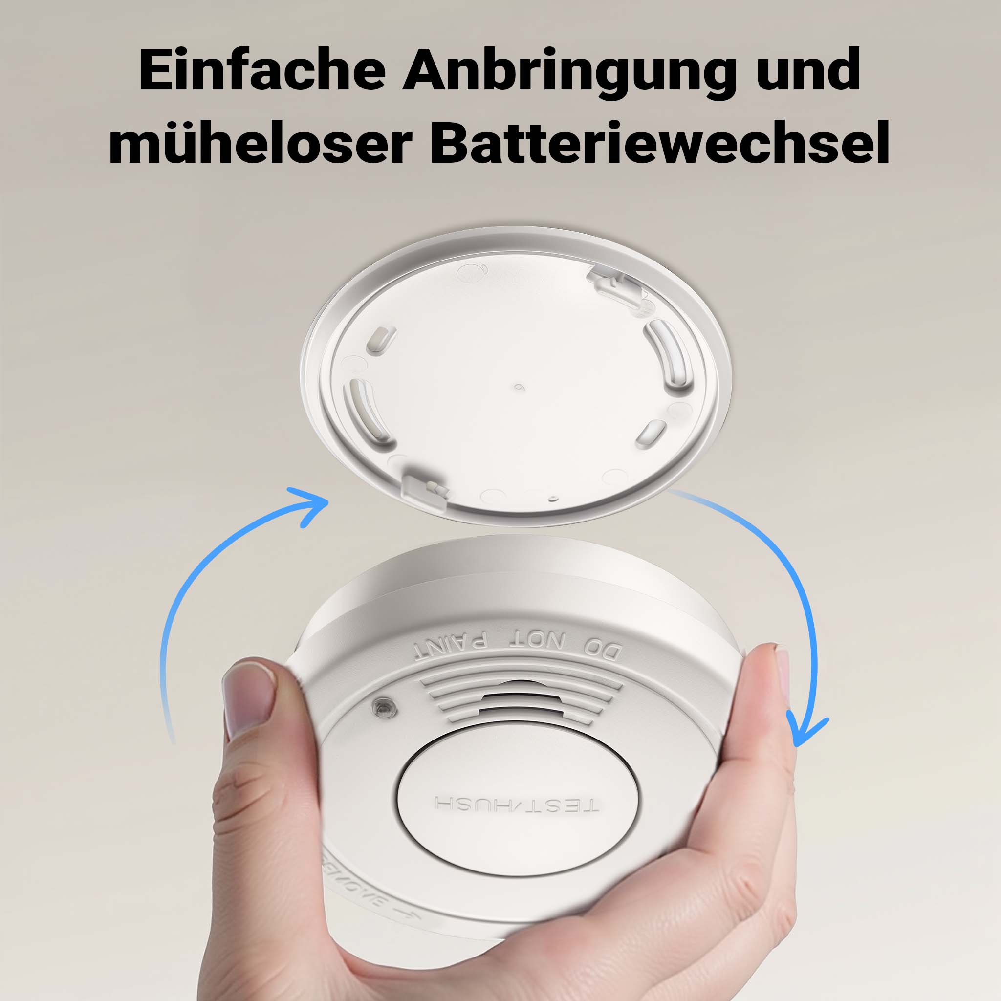 Set 10x Rilevatore di fumo con batteria da 9 V, allarme antincendio con funzione HUSH, sensore antifumo fotoelettrico affidabile con potenza sonora di 85 dB