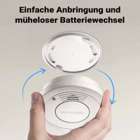 Set 10x Rilevatore di fumo con batteria da 9 V, allarme antincendio con funzione HUSH, sensore antifumo fotoelettrico affidabile con potenza sonora di 85 dB
