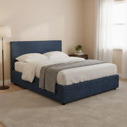 Basildon, Letto Matrimoniale Sfoderabile Made in Italy, blu