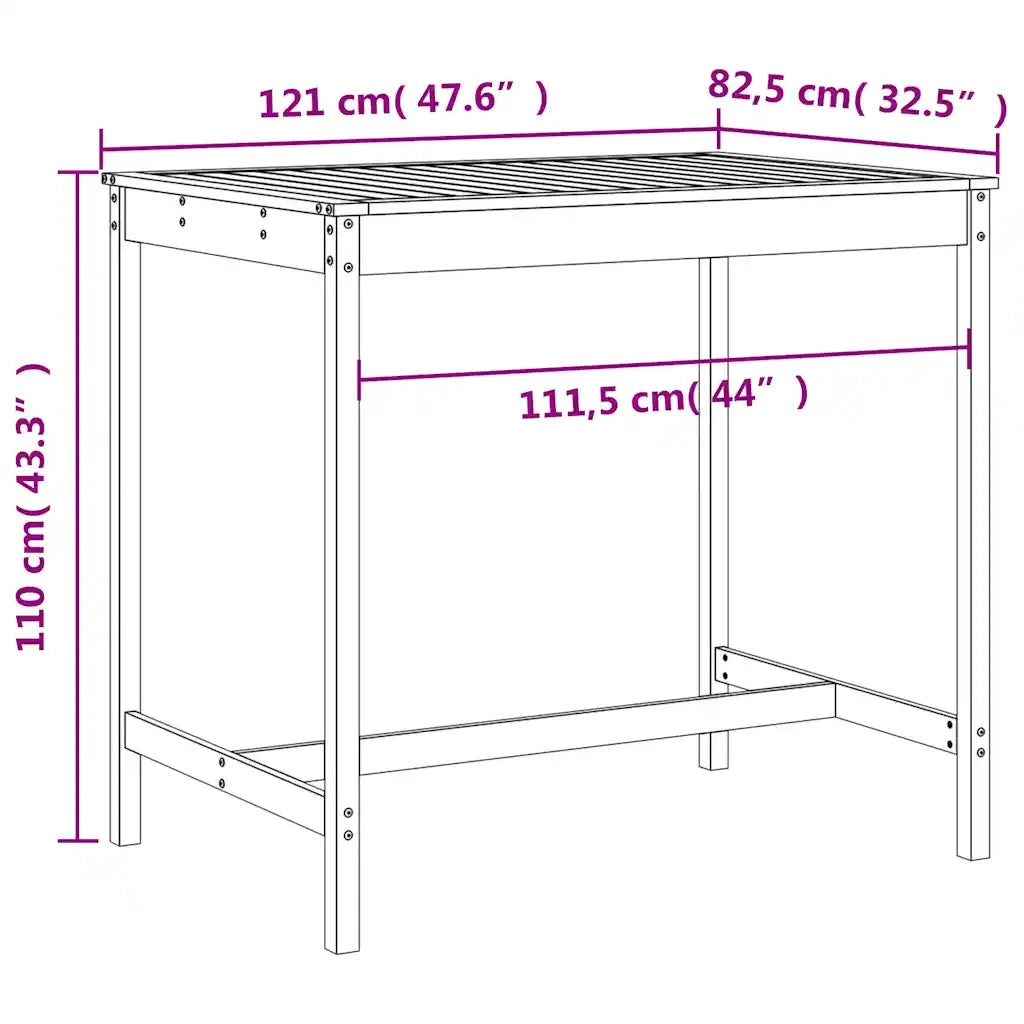 Set Bar da Giardino 5 pz ambra in Legno Massello di Pino 3157778