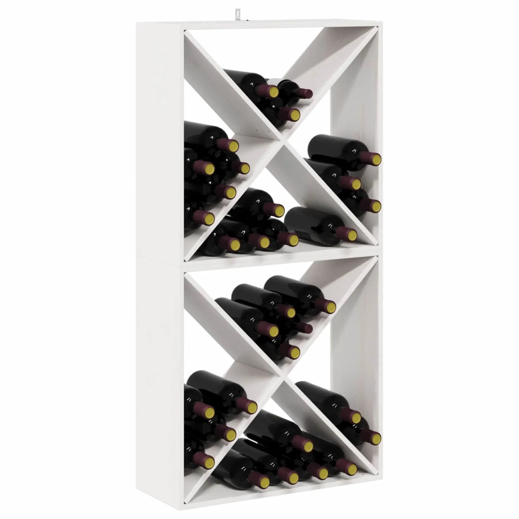 Portabottiglie 2 pcs Bianco 62 x 25 x 62 cm Pino massello 893315